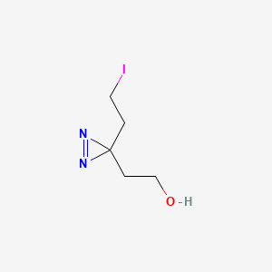 molecular formula C5H9IN2O B13619637 2-(3-(2-Iodoethyl)-3H-diazirin-3-YL)ethan-1-OL 