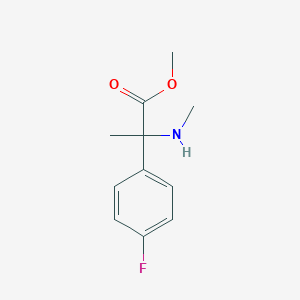 molecular formula C11H14FNO2 B13619887 Methyl 2-(4-fluorophenyl)-2-(methylamino)propanoate 