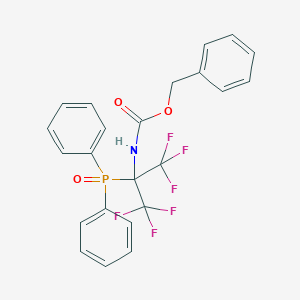 B136202 Carbamic acid, (1-(diphenylphosphinyl)-2,2,2-trifluoro-1-(trifluoromethyl)ethyl)-, phenylmethyl ester CAS No. 145430-05-3