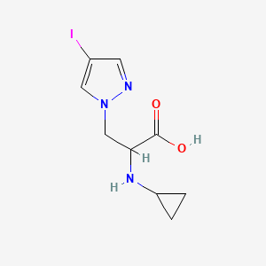 molecular formula C9H12IN3O2 B13620239 2-(Cyclopropylamino)-3-(4-iodo-1h-pyrazol-1-yl)propanoic acid 