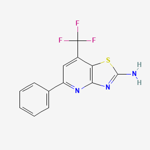molecular formula C13H8F3N3S B1362036 5-苯基-7-(三氟甲基)[1,3]噻唑并[4,5-b]吡啶-2-胺 CAS No. 850021-29-3