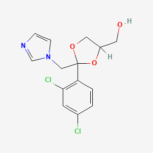 molecular formula C14H14Cl2N2O3 B1362052 2-(2,4-二氯苯基)-2-(1H-咪唑-1-基甲基)-1,3-二氧戊环-4-甲醇 CAS No. 84682-23-5
