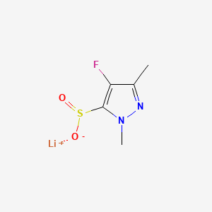 molecular formula C5H6FLiN2O2S B13620818 lithium(1+) ion 4-fluoro-1,3-dimethyl-1H-pyrazole-5-sulfinate 