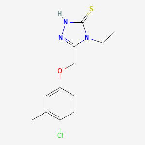 molecular formula C12H14ClN3OS B1362110 5-[(4-氯-3-甲基苯氧基)甲基]-4-乙基-4H-1,2,4-三唑-3-硫醇 CAS No. 491647-37-1