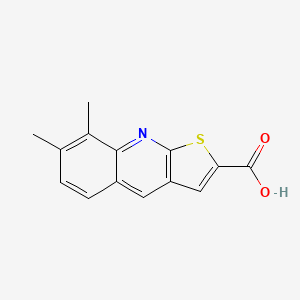molecular formula C14H11NO2S B1362112 7,8-二甲基-噻吩并[2,3-b]喹啉-2-羧酸 CAS No. 333312-08-6
