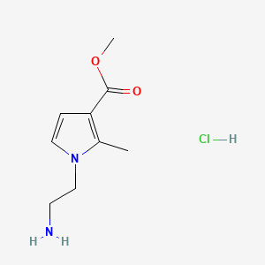 molecular formula C9H15ClN2O2 B13621294 methyl 1-(2-aminoethyl)-2-methyl-1H-pyrrole-3-carboxylate hydrochloride 