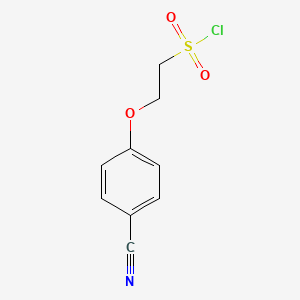 molecular formula C9H8ClNO3S B13621306 2-(4-Cyanophenoxy)ethane-1-sulfonyl chloride 