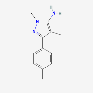 molecular formula C12H15N3 B13621308 1,4-Dimethyl-3-(p-tolyl)-1h-pyrazol-5-amine 