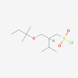 molecular formula C11H23ClO3S B13621313 3-Methyl-2-((tert-pentyloxy)methyl)butane-1-sulfonyl chloride 