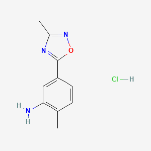 2-Methyl-5-(3-methyl-1,2,4-oxadiazol-5-yl)aniline hydrochloride