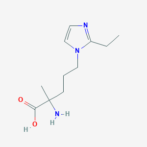 molecular formula C11H19N3O2 B13621377 2-Amino-5-(2-ethyl-1h-imidazol-1-yl)-2-methylpentanoic acid 