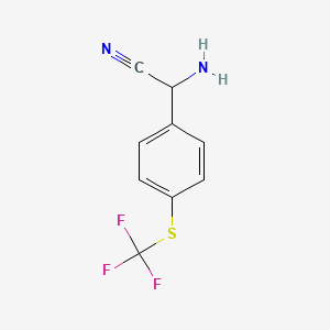 (R)-2-Amino-2-(4-((trifluoromethyl)thio)phenyl)acetonitrile