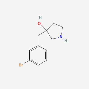 molecular formula C11H14BrNO B13621750 3-(3-Bromobenzyl)pyrrolidin-3-ol 