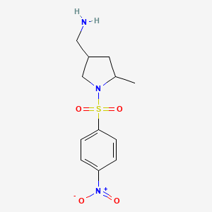 [5-Methyl-1-(4-nitrobenzenesulfonyl)pyrrolidin-3-yl]methanamine