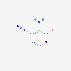 molecular formula C6H4FN3 B13621789 3-Amino-2-fluoropyridine-4-carbonitrile 