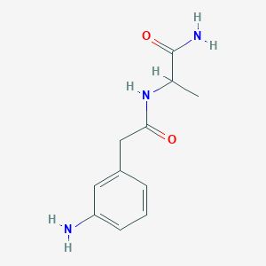 molecular formula C11H15N3O2 B13622293 2-[2-(3-Aminophenyl)acetamido]propanamide 