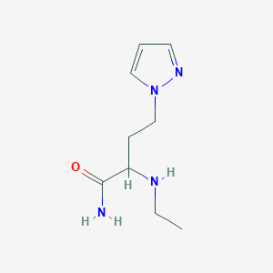 molecular formula C9H16N4O B13622505 2-(Ethylamino)-4-(1h-pyrazol-1-yl)butanamide 