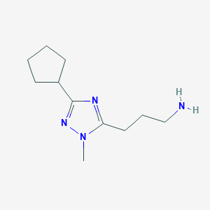 3-(3-Cyclopentyl-1-methyl-1h-1,2,4-triazol-5-yl)propan-1-amine