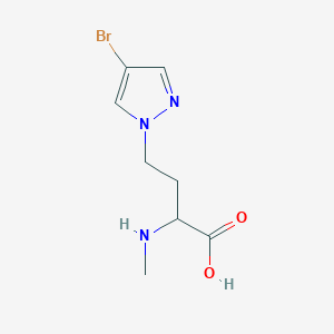 molecular formula C8H12BrN3O2 B13622599 4-(4-Bromo-1h-pyrazol-1-yl)-2-(methylamino)butanoic acid 