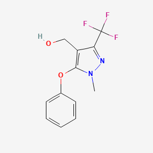 molecular formula C12H11F3N2O2 B1362272 [1-Methyl-5-phenoxy-3-(trifluoromethyl)-1H-pyrazol-4-yl]methanol CAS No. 318469-22-6