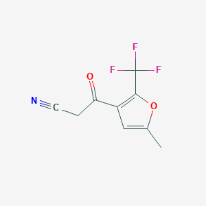 molecular formula C9H6F3NO2 B1362274 3-[5-Methyl-2-(trifluoromethyl)furan-3-yl]-3-oxopropanenitrile 