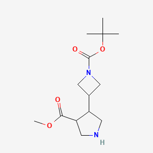 Methyl 4-{1-[(tert-butoxy)carbonyl]azetidin-3-yl}pyrrolidine-3-carboxylate