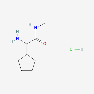 molecular formula C8H17ClN2O B13622845 2-amino-2-cyclopentyl-N-methylacetamidehydrochloride 