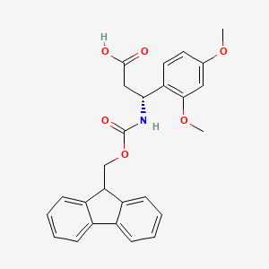 molecular formula C26H25NO6 B13622861 (3R)-3-(2,4-dimethoxyphenyl)-3-(9H-fluoren-9-ylmethoxycarbonylamino)propanoic acid CAS No. 1260591-71-6