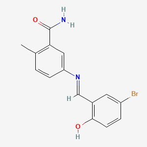 5-{[(5-Bromo-2-hydroxyphenyl)methylidene]amino}-2-methylbenzamide