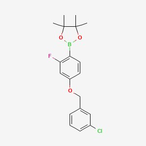 2-[4-[(3-Chlorophenyl)methoxy]-2-fluoro-phenyl]-4,4,5,5-tetramethyl-1,3,2-dioxaborolane