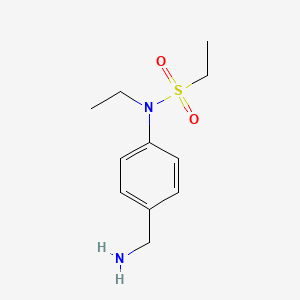 molecular formula C11H18N2O2S B13622902 n-(4-(Aminomethyl)phenyl)-N-ethylethanesulfonamide 