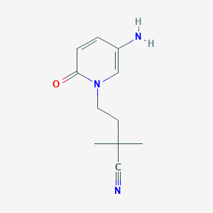 molecular formula C11H15N3O B13622905 4-(5-Amino-2-oxopyridin-1(2h)-yl)-2,2-dimethylbutanenitrile 