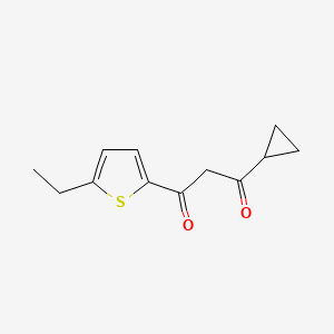 molecular formula C12H14O2S B13622996 1-Cyclopropyl-3-(5-ethylthiophen-2-yl)propane-1,3-dione 