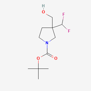 molecular formula C11H19F2NO3 B13623094 Tert-butyl 3-(difluoromethyl)-3-(hydroxymethyl)pyrrolidine-1-carboxylate 