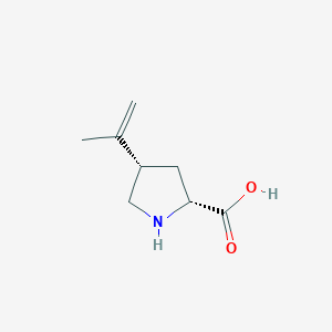 molecular formula C8H13NO2 B136232 (2R,4S)-4-Prop-1-en-2-ylpyrrolidine-2-carboxylic acid CAS No. 150821-48-0