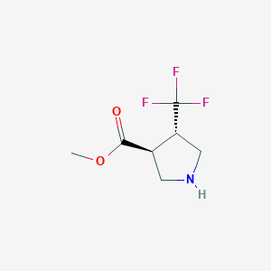 molecular formula C7H10F3NO2 B13623307 Rac-methyl (3r,4r)-4-(trifluoromethyl)pyrrolidine-3-carboxylate 