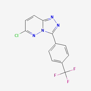 molecular formula C12H6ClF3N4 B1362335 6-Chloro-3-[4-(trifluoromethyl)phenyl]-[1,2,4]triazolo[4,3-b]pyridazine CAS No. 175204-95-2
