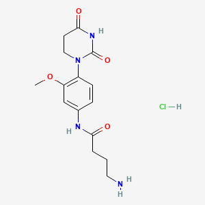 molecular formula C15H21ClN4O4 B13623547 4-amino-N-[4-(2,4-dioxo-1,3-diazinan-1-yl)-3-methoxyphenyl]butanamide hydrochloride 