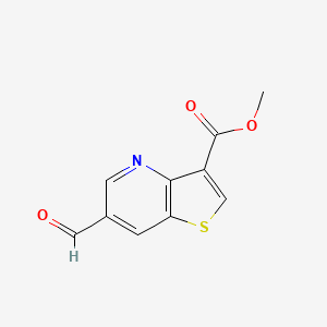 molecular formula C10H7NO3S B13623551 Methyl 6-formylthieno[3,2-b]pyridine-3-carboxylate CAS No. 1253696-30-8