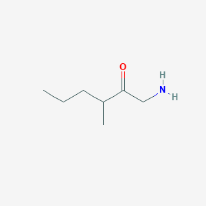 molecular formula C7H15NO B13623553 1-Amino-3-methylhexan-2-one 