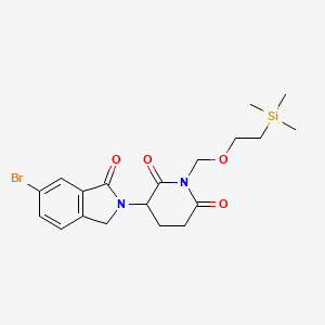 molecular formula C19H25BrN2O4Si B13623759 3-(6-bromo-1-oxo-2,3-dihydro-1H-isoindol-2-yl)-1-{[2-(trimethylsilyl)ethoxy]methyl}piperidine-2,6-dione 