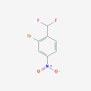 molecular formula C7H4BrF2NO2 B13623774 2-Bromo-1-(difluoromethyl)-4-nitrobenzene 