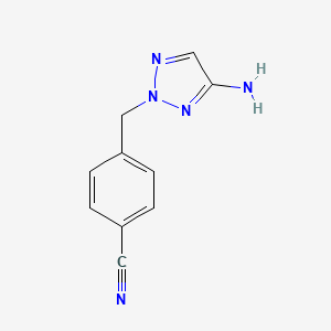 molecular formula C10H9N5 B13623782 4-[(4-amino-2H-1,2,3-triazol-2-yl)methyl]benzonitrile 