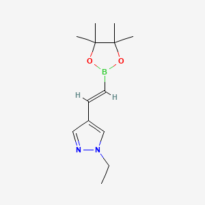 molecular formula C13H21BN2O2 B13623791 1-ethyl-4-[2-(tetramethyl-1,3,2-dioxaborolan-2-yl)ethenyl]-1H-pyrazole 