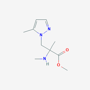 molecular formula C10H17N3O2 B13624078 Methyl 2-methyl-3-(5-methyl-1h-pyrazol-1-yl)-2-(methylamino)propanoate 