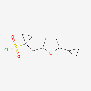 1-((5-Cyclopropyltetrahydrofuran-2-yl)methyl)cyclopropane-1-sulfonyl chloride