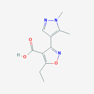 3-(1,5-Dimethyl-1h-pyrazol-4-yl)-5-ethylisoxazole-4-carboxylic acid