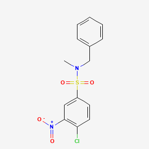 molecular formula C14H13ClN2O4S B13625251 N-Benzyl-4-chloro-N-methyl-3-nitrobenzene-1-sulfonamide CAS No. 62554-78-3