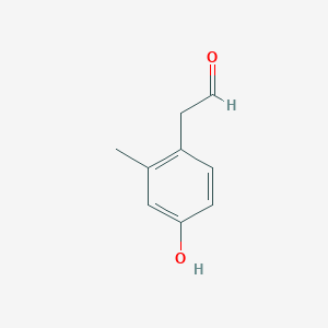 B13625470 (4-Hydroxy-2-methylphenyl)acetaldehyde CAS No. 791594-78-0