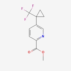 molecular formula C11H10F3NO2 B13625485 Methyl5-[1-(trifluoromethyl)cyclopropyl]pyridine-2-carboxylate 